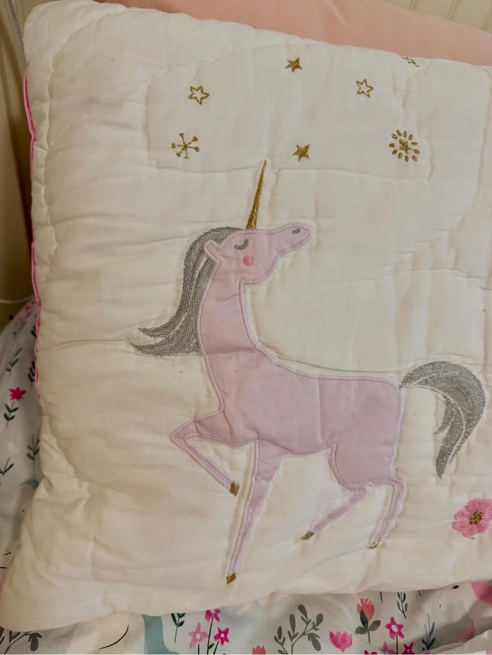 Pottery Barn Kids Mystical Unicorn Organic Cotton Full/Queen Duvet Cover Bedding